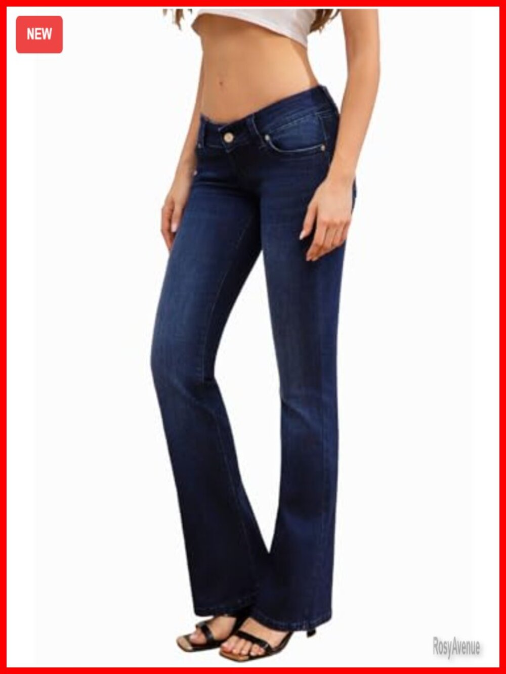 Women's Super Low Rise Bootcut Jeans Stretch Denim Y2K Pants